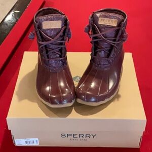Sperry Maroon Waterproof Boots